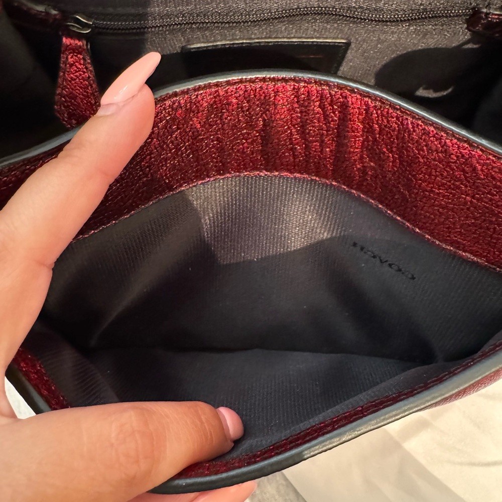 Coach Red metallic Leather Women's Bag - Picture 14 of 16